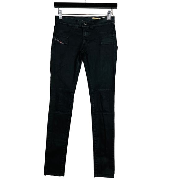 Diesel Jegonfire Wax Jegging Black Low Waist Casual - 25 - Picture 1 of 9
